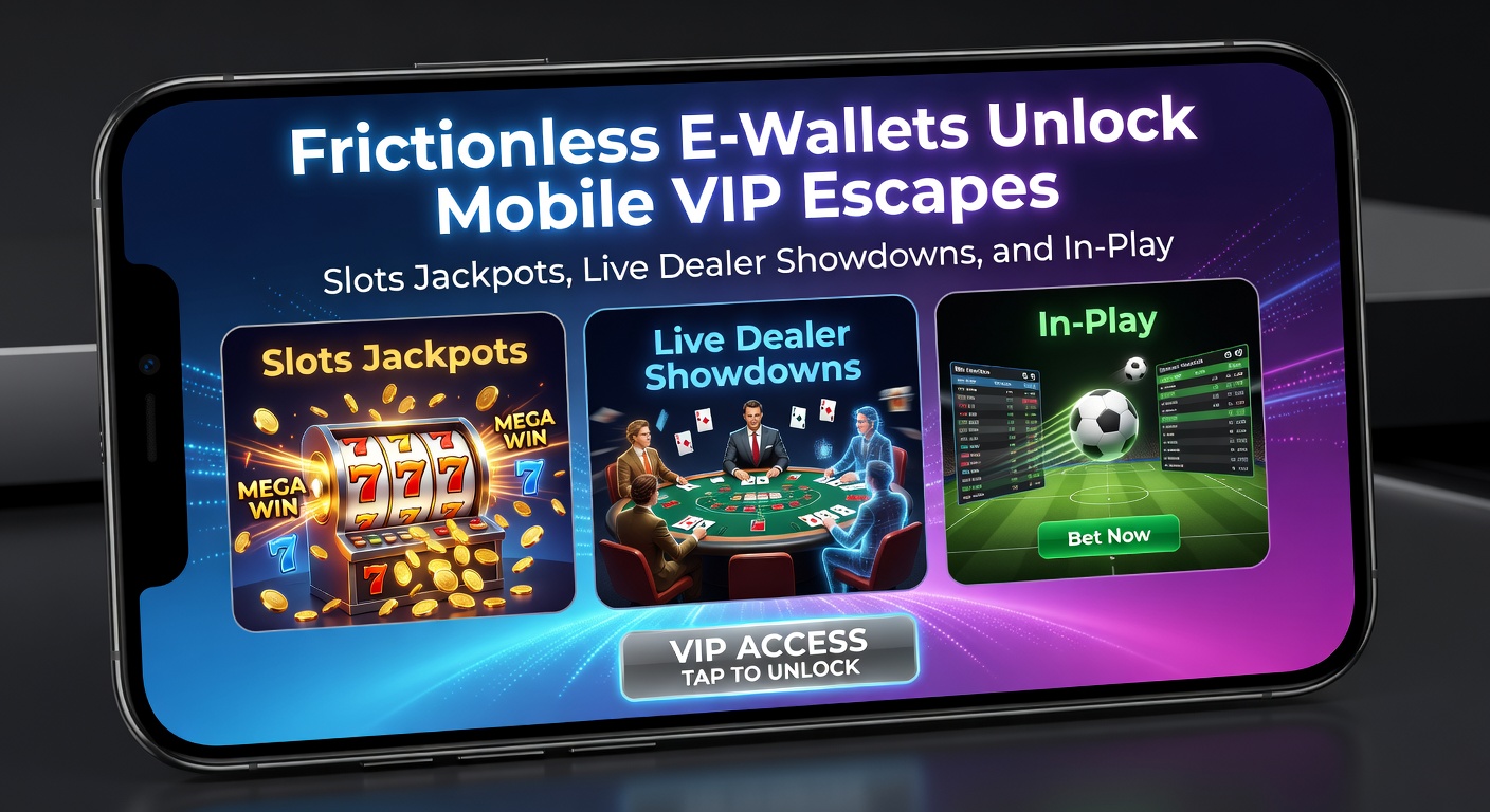 Dynamic split-screen showing live dealer blackjack table, soccer in-play betting odds updating live, and a frictionless e-wallet deposit screen on a mobile device