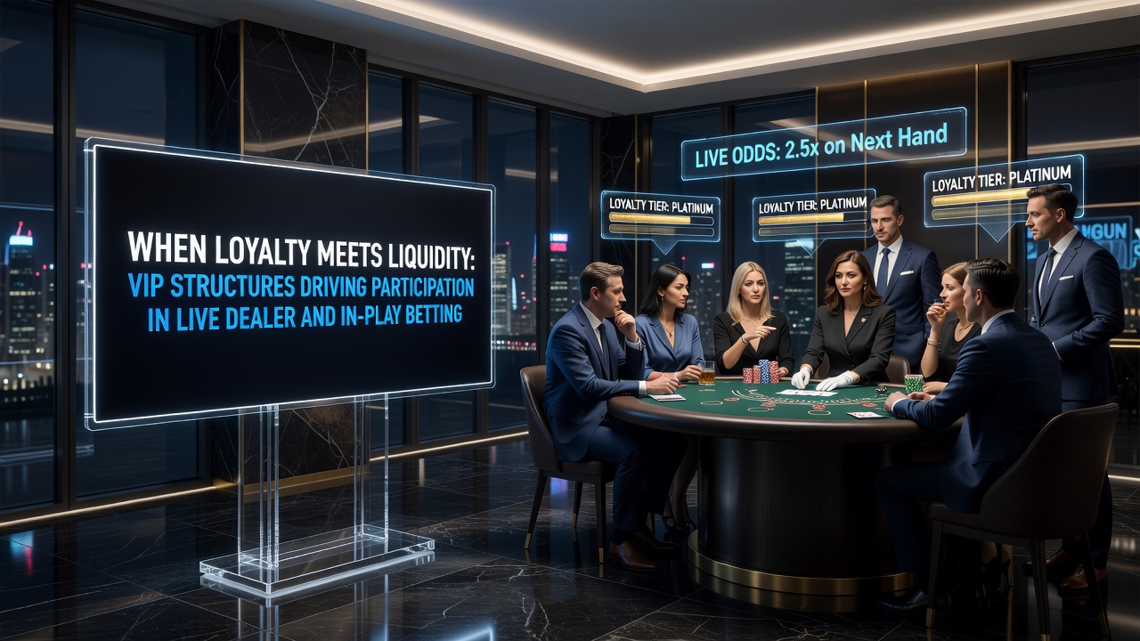 Close-up of smartphone screen showing VIP tier progress bar next to active live dealer session and in-play betting slip